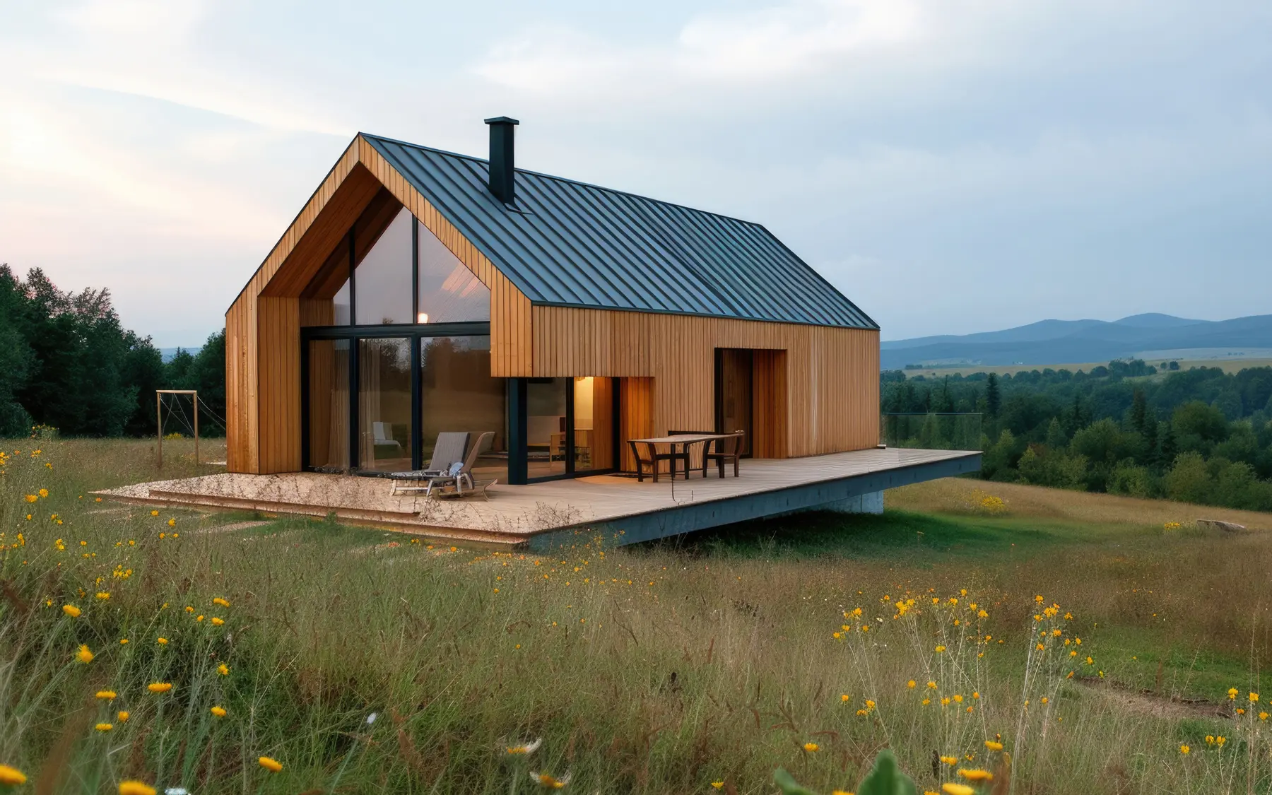 große Wohnung oder kleines Haus kaufen? – Bild: kleines Haus im Grünen